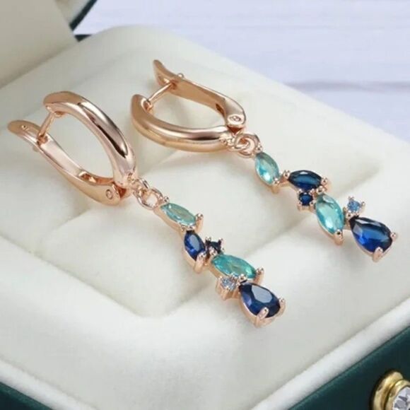 #44 ⭐️𝅺New Colorful Natural Zircon Dangle Drop Earrings - Picture 4 of 9